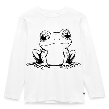Contours de grenouille - T-shirt manches longues Premium Enfant - blanc - Devant - AI Model Kid Female (0cm)