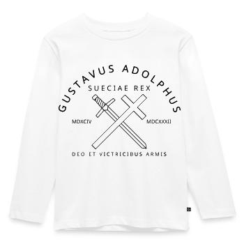 Gustav Adolf - Kinder Premium Bio Langarmshirt - Weiß - Vorne - AI Model Kid Female (0cm)