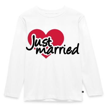 Just married - Kids' Premium Longsleeve Shirt - white - Front - AI Model Kid Female (0cm)