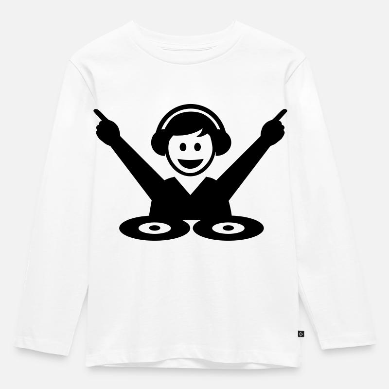 DJ - Kinder Premium Bio Langarmshirt - Weiß