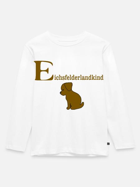 eichsfelderlandkind mit welpe - Kinder Premium Bio Langarmshirt - Weiß