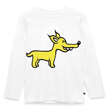 chien se tient mignon petit chiot heureux animal de compagnie - T-shirt manches longues Premium Enfant - blanc - Devant - AI Model Kid Female (0cm)