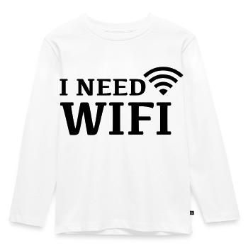 Wifi Internet - Kinder Premium Bio Langarmshirt - Weiß - Vorne - AI Model Kid Female (0cm)