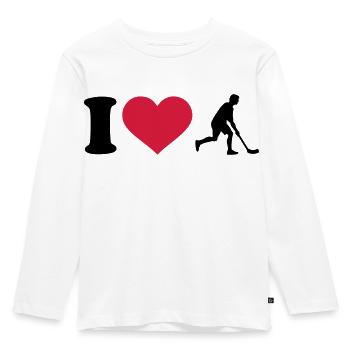 Floorball - Kinder Premium Bio Langarmshirt - Weiß - Vorne - AI Model Kid Female (0cm)
