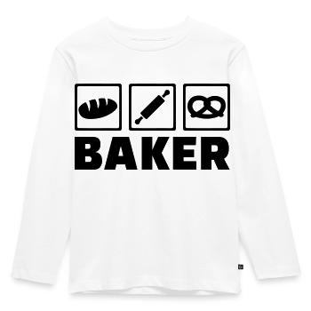 Baker - Kids' Premium Longsleeve Shirt - white - Front - AI Model Kid Female (0cm)