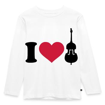 Kontrabass - Kinder Premium Bio Langarmshirt - Weiß - Vorne - AI Model Kid Female (0cm)