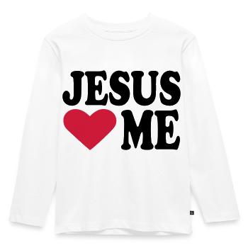 Jesus - Camiseta ecológica prémium de manga larga para niños - blanco - delante - AI Model Kid Female (0cm)