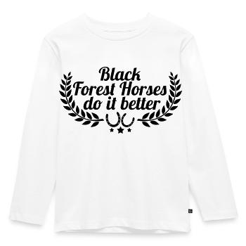 Black Forest Horses - Black Forest - Kids' Premium Longsleeve Shirt - white - Front - AI Model Kid Female (0cm)