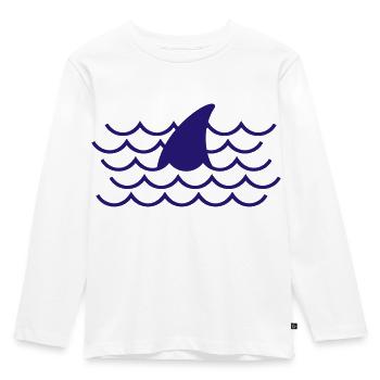 Shark fin - Kids' Premium Longsleeve Shirt - white - Front - AI Model Kid Female (0cm)