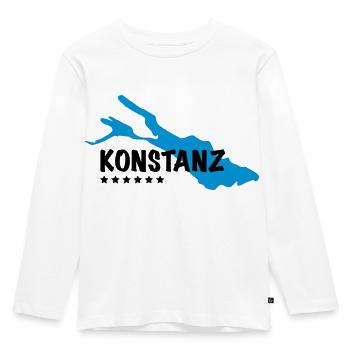 Konstanz Bodensee - Kinder Premium Bio Langarmshirt - Weiß - Vorne - AI Model Kid Female (0cm)