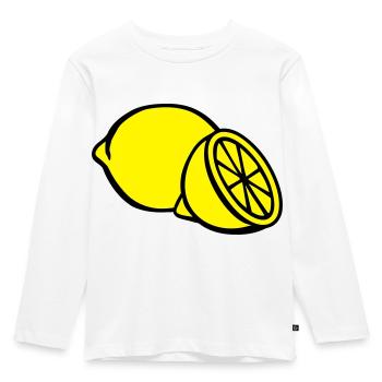 Zitrone - Kinder Premium Bio Langarmshirt - Weiß - Vorne - AI Model Kid Female (0cm)