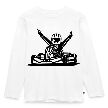 Kart - Kinder Premium Bio Langarmshirt - Weiß - Vorne - AI Model Kid Female (0cm)