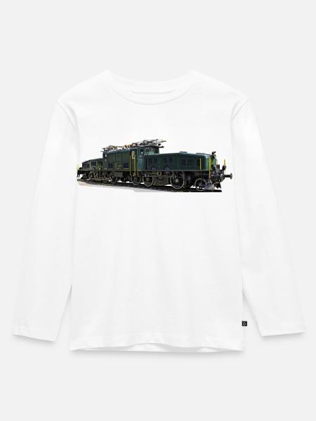 SBB Krokodil - Kinder Premium Bio Langarmshirt - Weiß