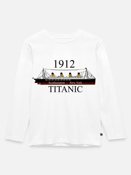 Titanisch - Kinder Premium Bio Langarmshirt - Weiß