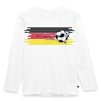 Football Football Fan Germany Football Field - Kids' Premium Longsleeve Shirt - white - Front - AI Model Kid Female (0cm)