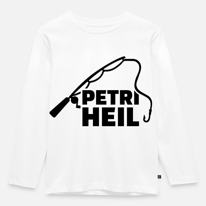 Petri Heil - Kinder Premium Bio Langarmshirt - Weiß
