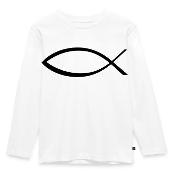 Jesus Fish - Kids' Premium Longsleeve Shirt - white - Front - AI Model Kid Female (0cm)
