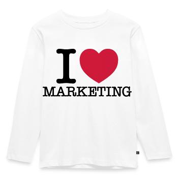 I (heart) Marketing - Kids' Premium Longsleeve Shirt - white - Front - AI Model Kid Female (0cm)