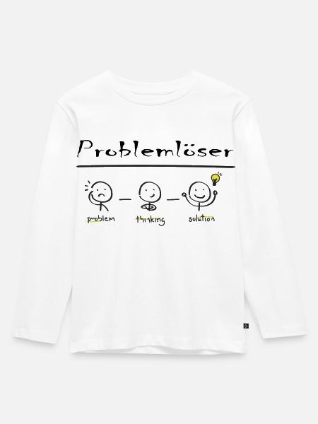 Problemlöser - Kinder Premium Bio Langarmshirt - Weiß
