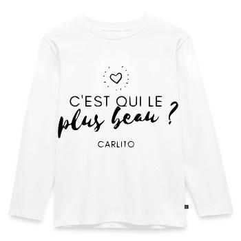 C'est qui le plus beau ? Carlito - T-shirt manches longues Premium Enfant - blanc - Devant - AI Model Kid Female (0cm)