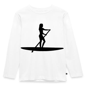 Stand up paddling - Kinder Premium Bio Langarmshirt - Weiß - Vorne - AI Model Kid Female (0cm)