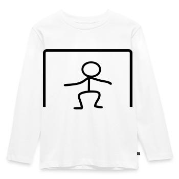 Strichmännchen Tor - Kinder Premium Bio Langarmshirt - Weiß - Vorne - AI Model Kid Female (0cm)