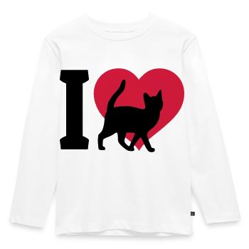 I love cats - T-shirt manches longues Premium Enfant - blanc - Devant - AI Model Kid Female (0cm)