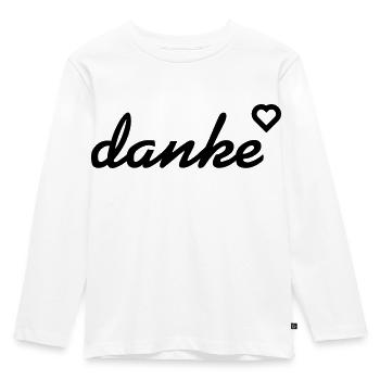 danke mit Herz. Vielen Dank - Kinder Premium Bio Langarmshirt - Weiß - Vorne - AI Model Kid Female (0cm)