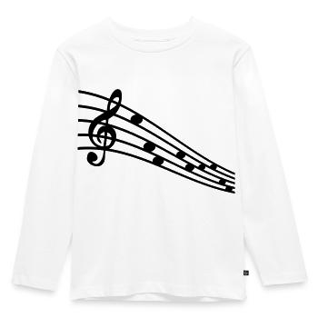 music - Kids' Premium Longsleeve Shirt - white - Front - AI Model Kid Female (0cm)