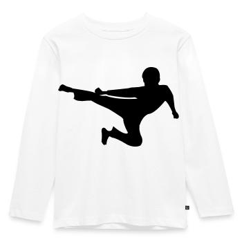 kung_fu - Kinder Premium Bio Langarmshirt - Weiß - Vorne - AI Model Kid Female (0cm)