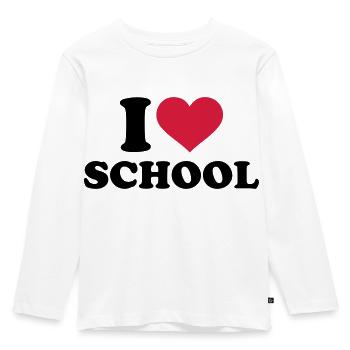 Schule - Kinder Premium Bio Langarmshirt - Weiß - Vorne - AI Model Kid Female (0cm)