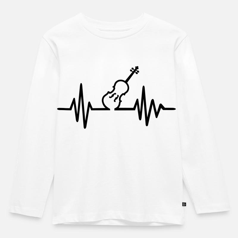 Geige - Kinder Premium Bio Langarmshirt - Weiß