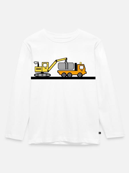 Bagger - Kinder Premium Bio Langarmshirt - Weiß