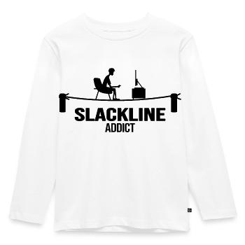 slackline slacken rope acrobat rope artist balance - Kids' Premium Longsleeve Shirt - white - Front - AI Model Kid Female (0cm)