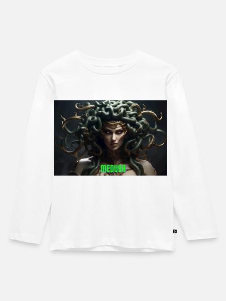 Medusa - Kinder Premium Bio Langarmshirt - Weiß