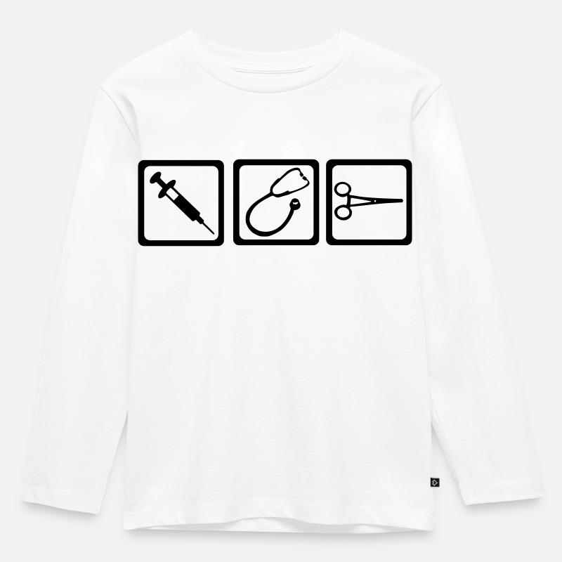Arzt - Doktor - Kinder Premium Bio Langarmshirt - Weiß