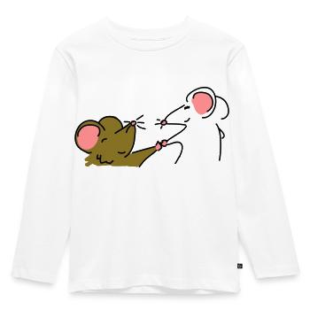 Mäusefreunde - Kinder Premium Bio Langarmshirt - Weiß - Vorne - AI Model Kid Female (0cm)