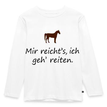 Reiten Reitsport Pferdesprüche Reitersprüche Pferd - Kinder Premium Bio Langarmshirt - Weiß - Vorne - AI Model Kid Female (0cm)