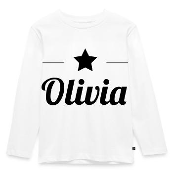 Olivia - Kinder Premium Bio Langarmshirt - Weiß - Vorne - AI Model Kid Female (0cm)
