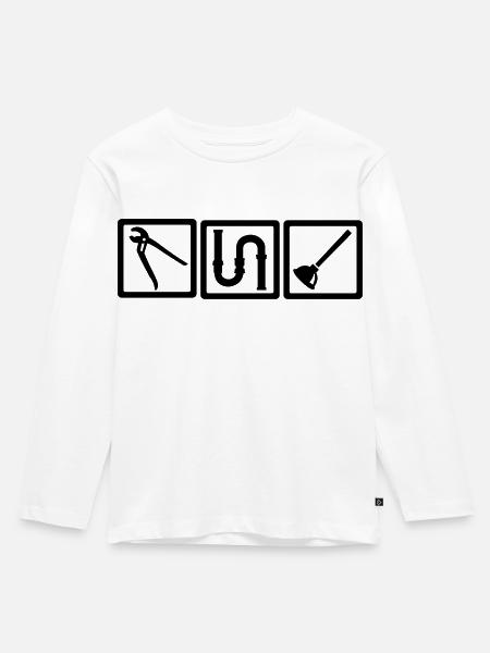 Klempner - Kinder Premium Bio Langarmshirt - Weiß