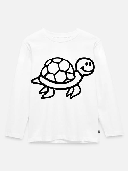 Schildkröte - Kinder Premium Bio Langarmshirt - Weiß