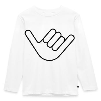 Shaka - Hang Loose - Surfergruß - Kinder Premium Bio Langarmshirt - Weiß - Vorne - AI Model Kid Female (0cm)