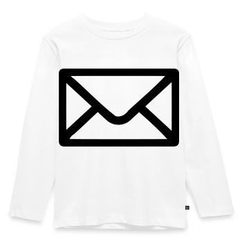 Brief Umschlag - Kinder Premium Bio Langarmshirt - Weiß - Vorne - AI Model Kid Female (0cm)