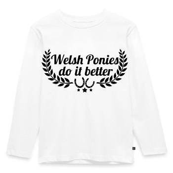 Welsh Ponies - Kids' Premium Longsleeve Shirt - white - Front - AI Model Kid Female (0cm)