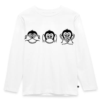 Affen - Kinder Premium Bio Langarmshirt - Weiß - Vorne - AI Model Kid Female (0cm)