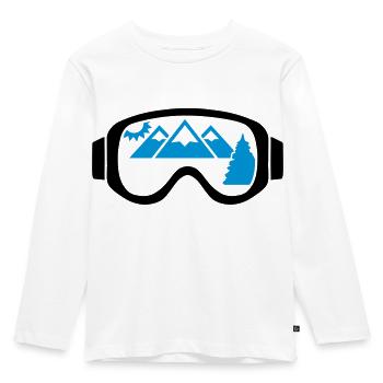 Ski goggles - Kids' Premium Longsleeve Shirt - white - Front - AI Model Kid Female (0cm)