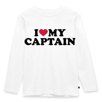 Captain - Kids' Premium Longsleeve Shirt - white - Front - AI Model Kid Female (0cm)
