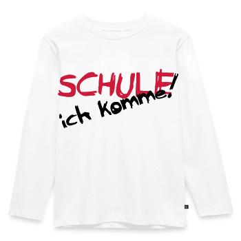 Schule ich komme, Schulkind, Schuleinführung - Kinder Premium Bio Langarmshirt - Weiß - Vorne - AI Model Kid Female (0cm)