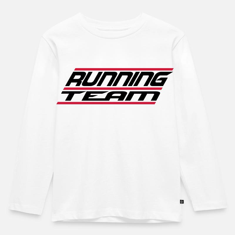 Cool Running Team Logo - Kinder Premium Bio Langarmshirt - Weiß