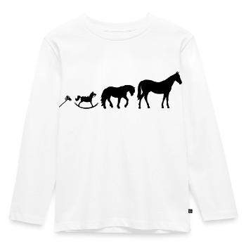 Evolution Chevaux - Reitsport Evolution - T-shirt manches longues Premium Enfant - blanc - Devant - AI Model Kid Female (0cm)